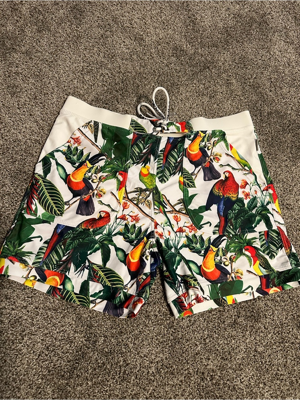 TADDLEE Women’s Swim Trunks Large Tropical Bird Parrot Print Board Shorts L